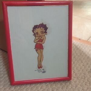 Betty Boop Art in Red Frame